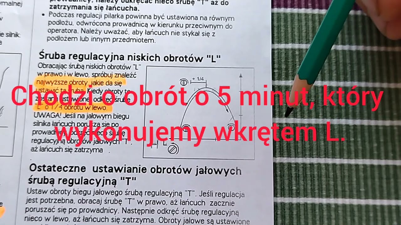 Jak regulować gaźnik pilarki piły kosy spalinowej teoria Stihl Husqvarna demon NAC hecht