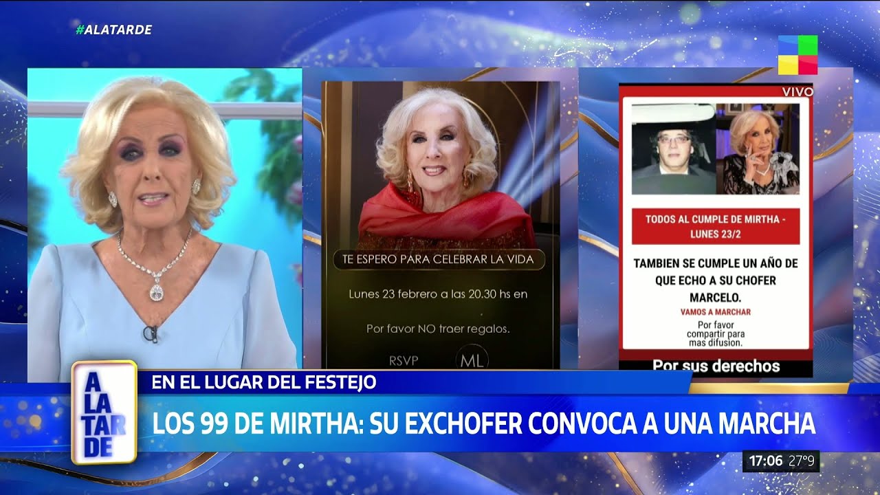 LLEGAN LOS 99 DE MIRTHA LEGRAND: SU EXCHOFER CONVOCA UNA MARCHA