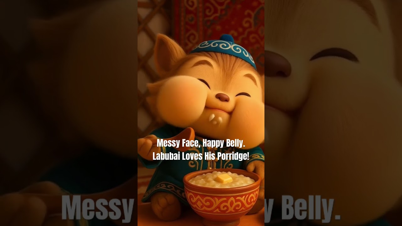 Messy Face, Happy Belly &ndash; Labubai Loves His Porridge! #cartoon #animation #labubu #cute #baby