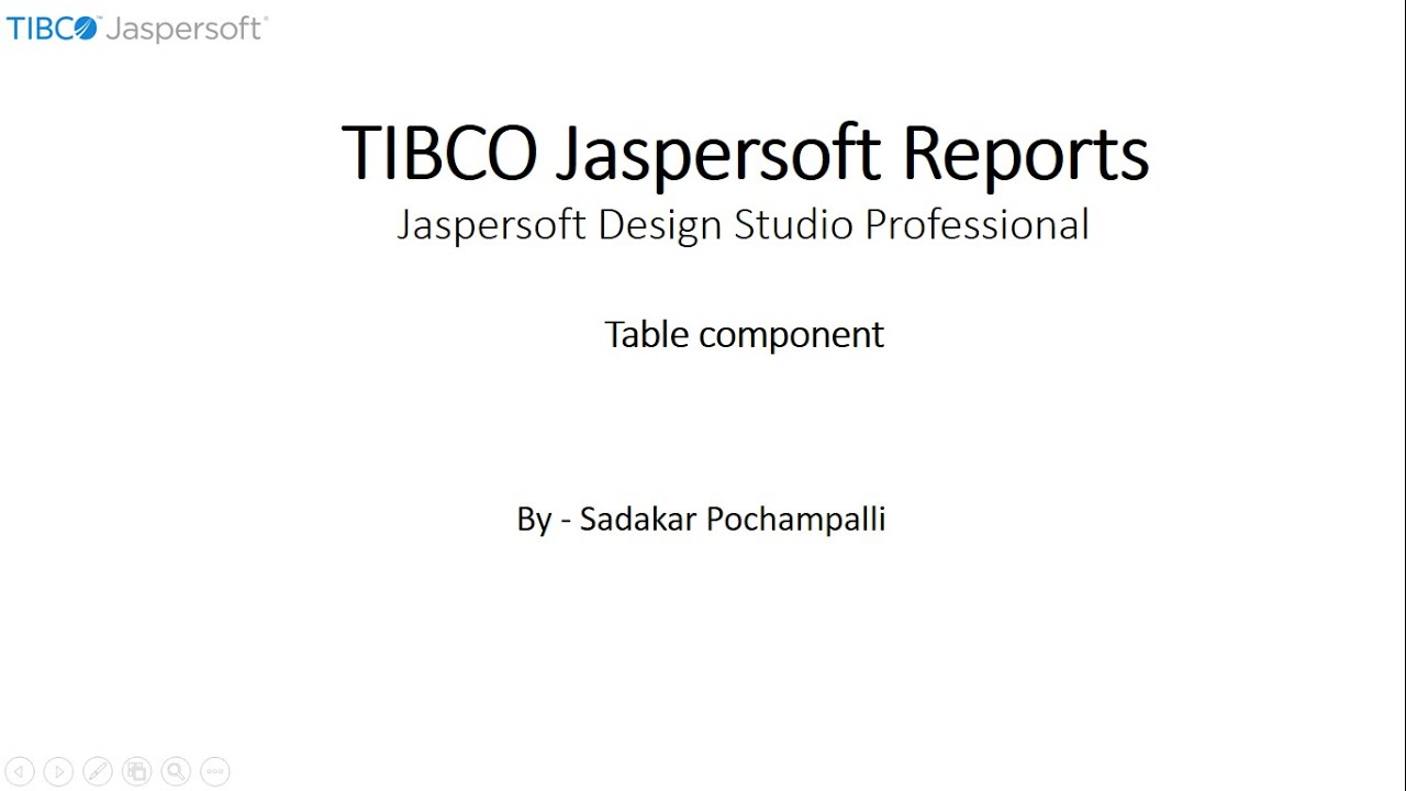 023 | BI - Jaspersoft Reports | Table component in Jaspersoft Design Studio