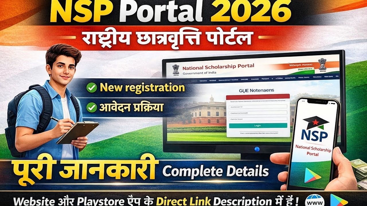 NSP Portal 2026 | National Scholarship Portal पूरी जानकारी | आवेदन, स्टेटस, सुधार कैसे करें