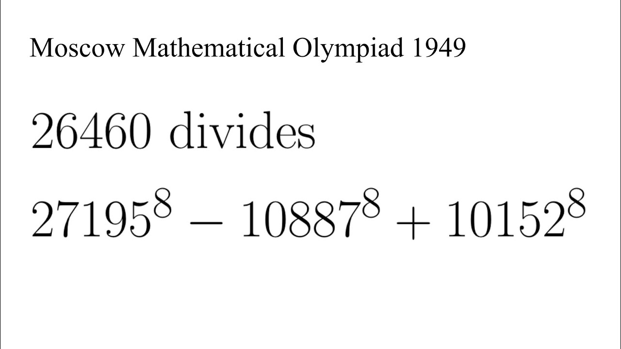 NO CALCULATORS !! | Moscow Mathematical Olympiad 1949