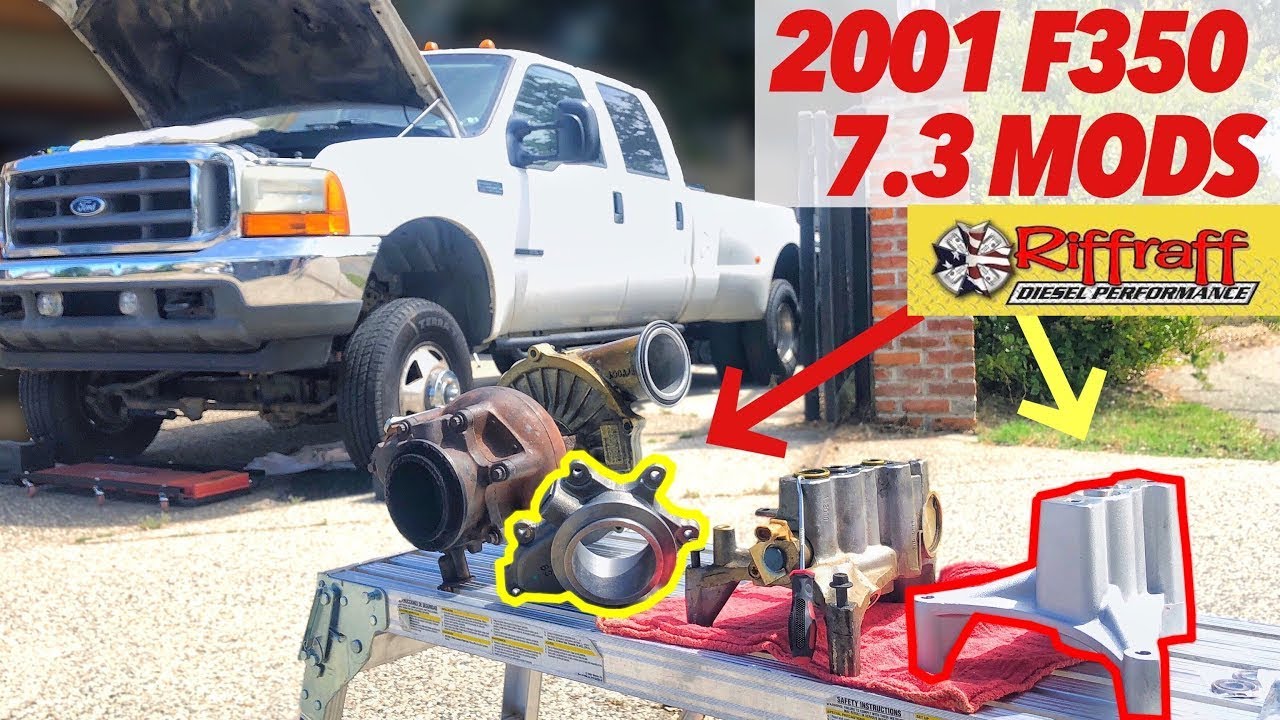 Ford F350 7.3 4x4 Dually Powerstroke 2001 года выпуска - Riffraff High Flow Outlet EBPV Blank Ped...
