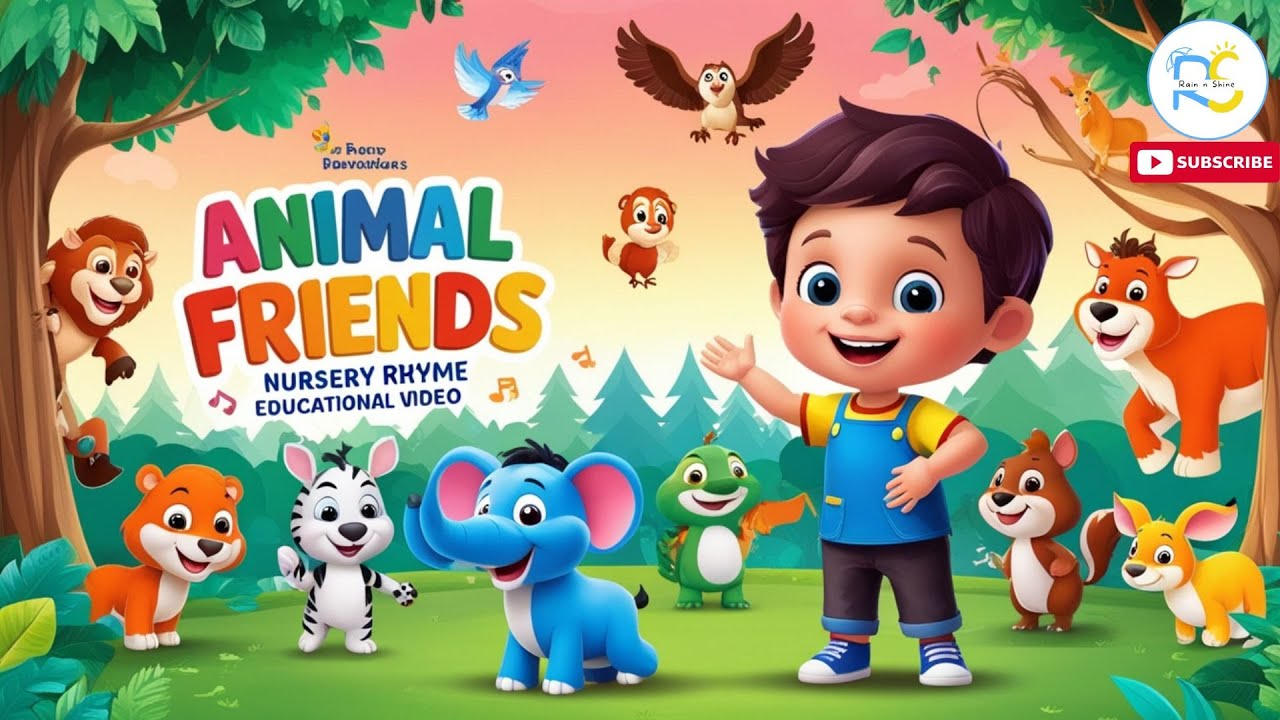 Animal Friends Rhyme | Nursery Rhyme | Educational Video | Animals Rhyme | Rain n Shine Kids