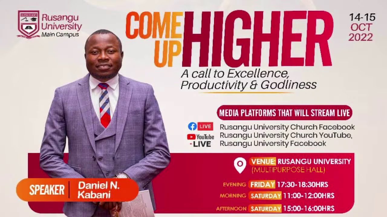 Dr Kabani Presents A Call to Excellence and Productivity at Rusangu University International Church