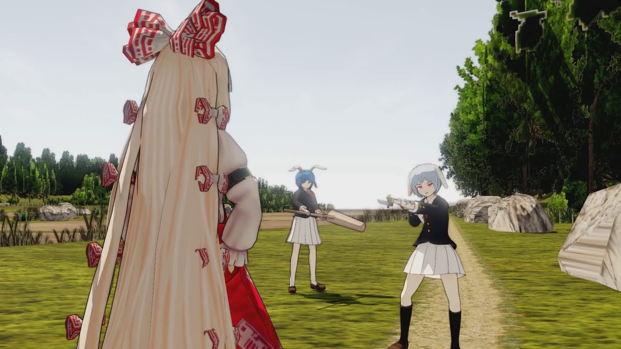 mokou encounters lunar rabbits