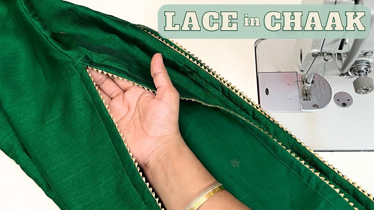 How to attach Lace in Kurti Chaak (Side Slit). How to attach Lace in Kurti Chaak?