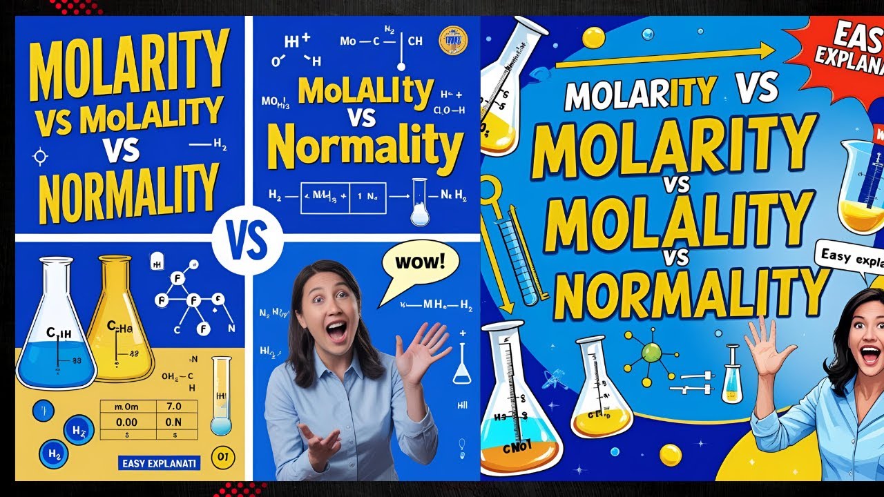 Molarity vs Molality vs Normality | Easy Chemistry Explanation with Examples