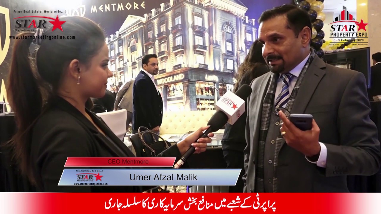 CEO Mentmore - Umer Afzal Malik discussing about his project at the Star Property Expo Islamabad.