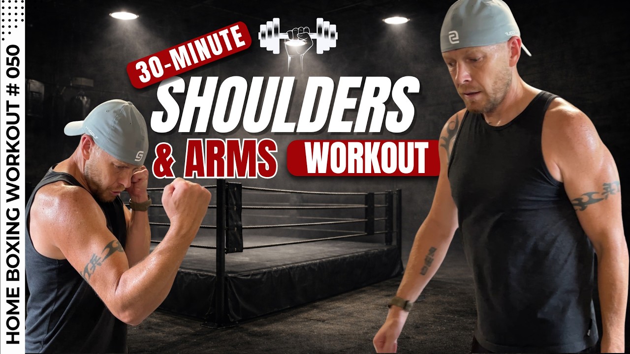 30 Min Dumbbell ARMS & SHOULDER Boxing Workout at Home