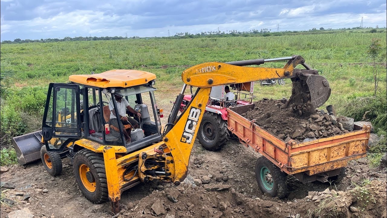4K POV || JCB 3dx Video || Build a road over the river with the help of Jcb 