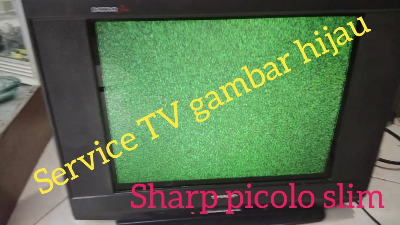 Service TV Sharp Picolo Slim gambar dominan hijau