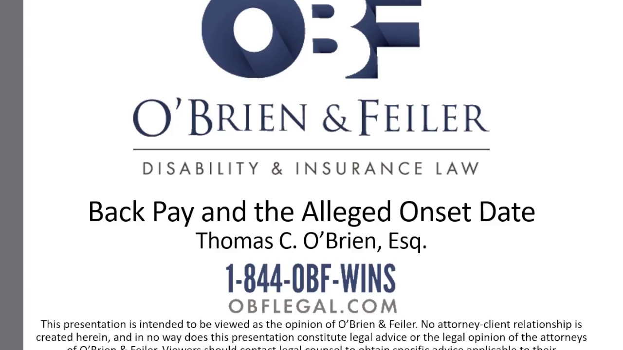 Disability Back Pay and the Alleged Onset Date