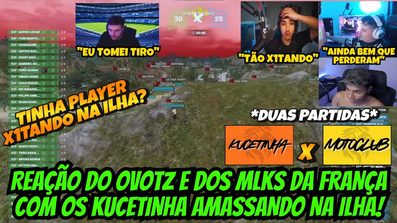 REAÇÃO DO OVOTZ E DOS MLKS DA FRANÇA COM OS KUCETINHA AMASSANDO NA ILHA - TINHA PLAYER X1TANDO???