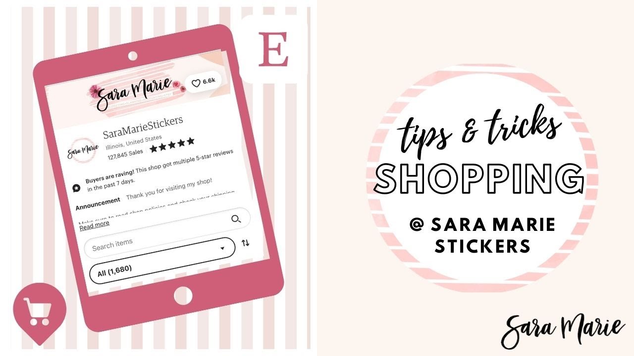 Tips & Tricks | Shopping @ Sara Marie Stickers | Etsy Shopping Tricks | SEARCH is KEY!! |