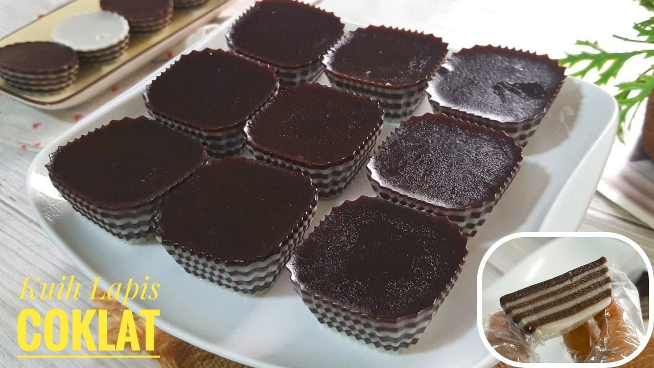 Kuih Lapis Coklat Lembut, Kenyal, Tak Manis Sangat