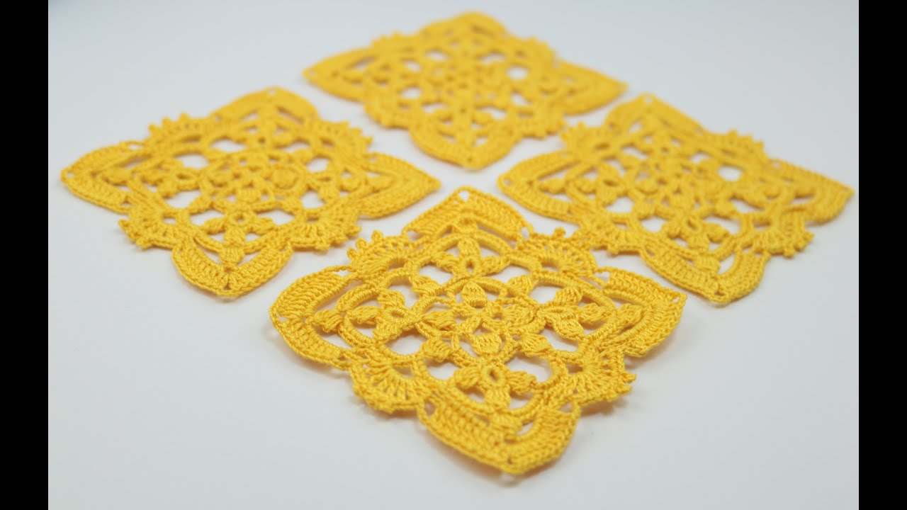 АЖУРНЫЙ КВАДРАТНЫЙ МОТИВ вязание крючком мастер-класс How to Crochet square motif схема вязания