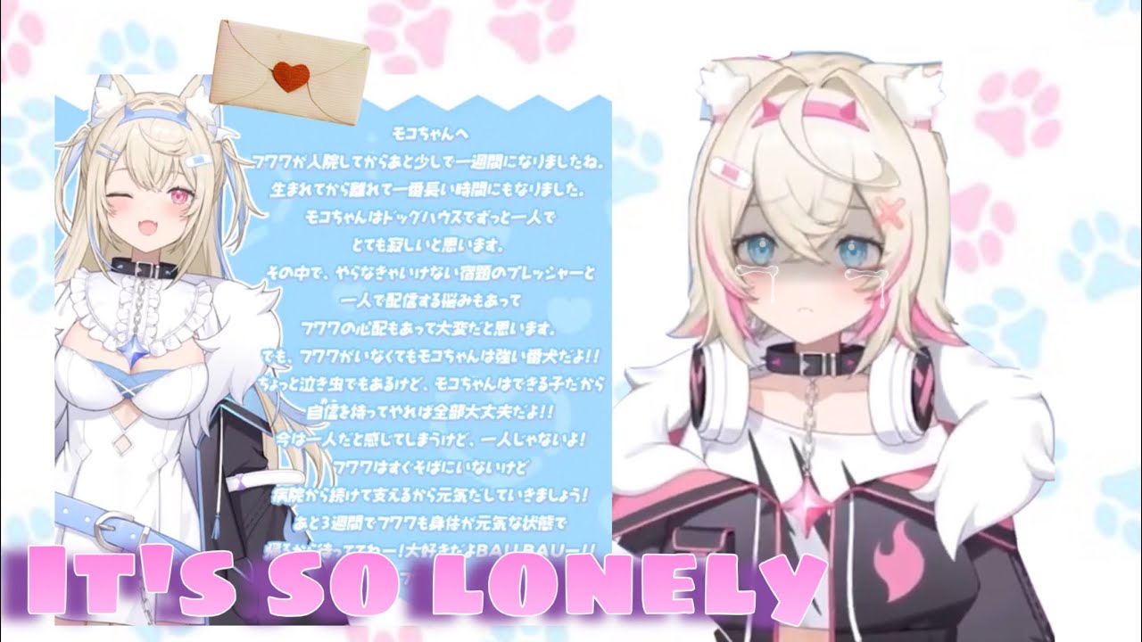 moco chan broke down crying because she misses Fuwawa 