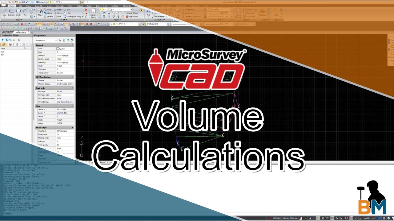 MicroSurvey MSCAD: Calculating Volumes | Bench Mark