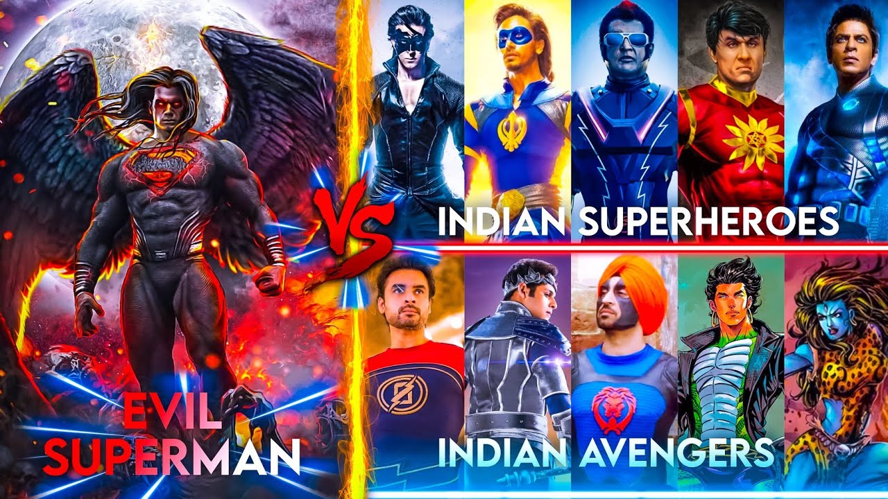Evil Superman Vs Indian Superheroes / Shaktimaan, Krrish, Flying Jatt & Others