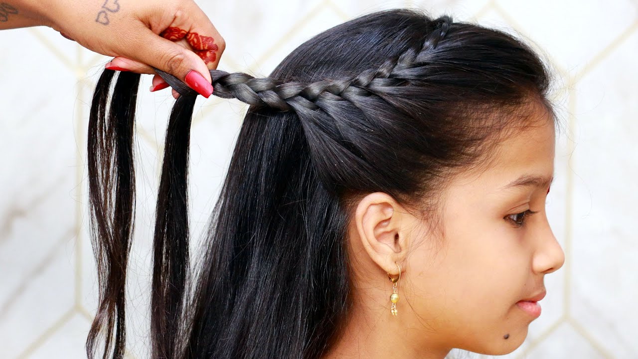 Beautiful Hairstyle For Medium Hair | School/College Hairstyle For Girls | Kids Hairstyles