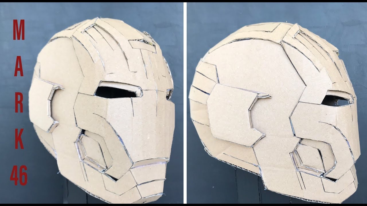 How to make IRON MAN HELMET mark 42 out of CARDBOARD|DIY IRON MAN HELMET mark 42