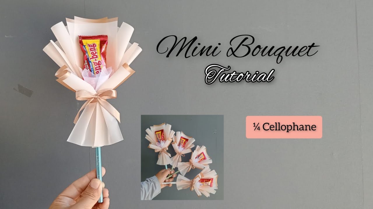 Простой способ сделать мини-букет l Cara Membuat Buket Snack Low Budget