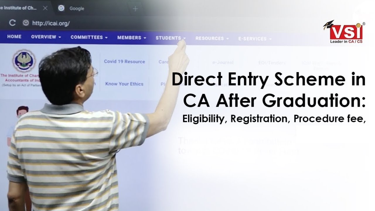 Direct Entry Scheme in CA After Graduation: Eligibility, Registration and Procedure Fees