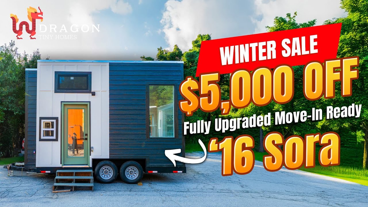 Полностью модернизированный мини-дом Sora 16 футов | Мансарда, телевизор, кухня и гостиная | Скид...