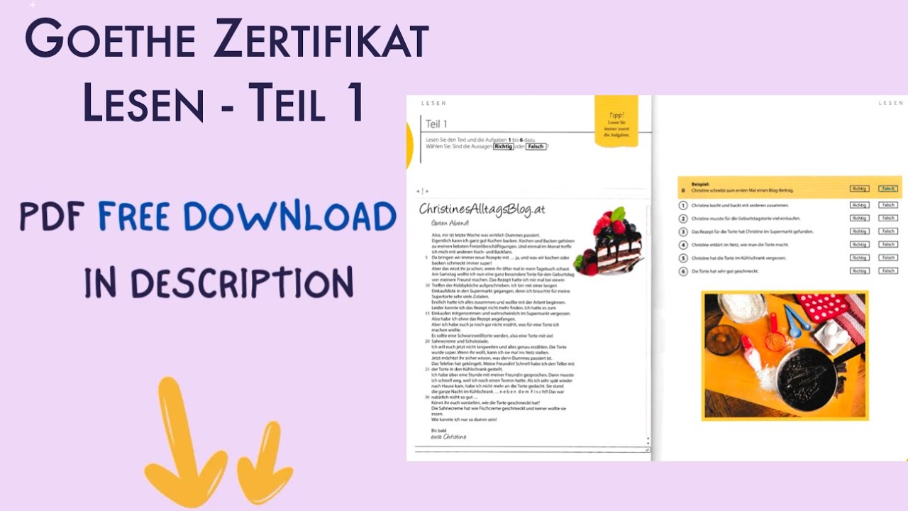 Ngày 1 - 30 ngày ôn thi B1 tiếng Đức - 30 days’ B1 exam preparation: Goethe Lesen 1 Teil 1 + Lösung