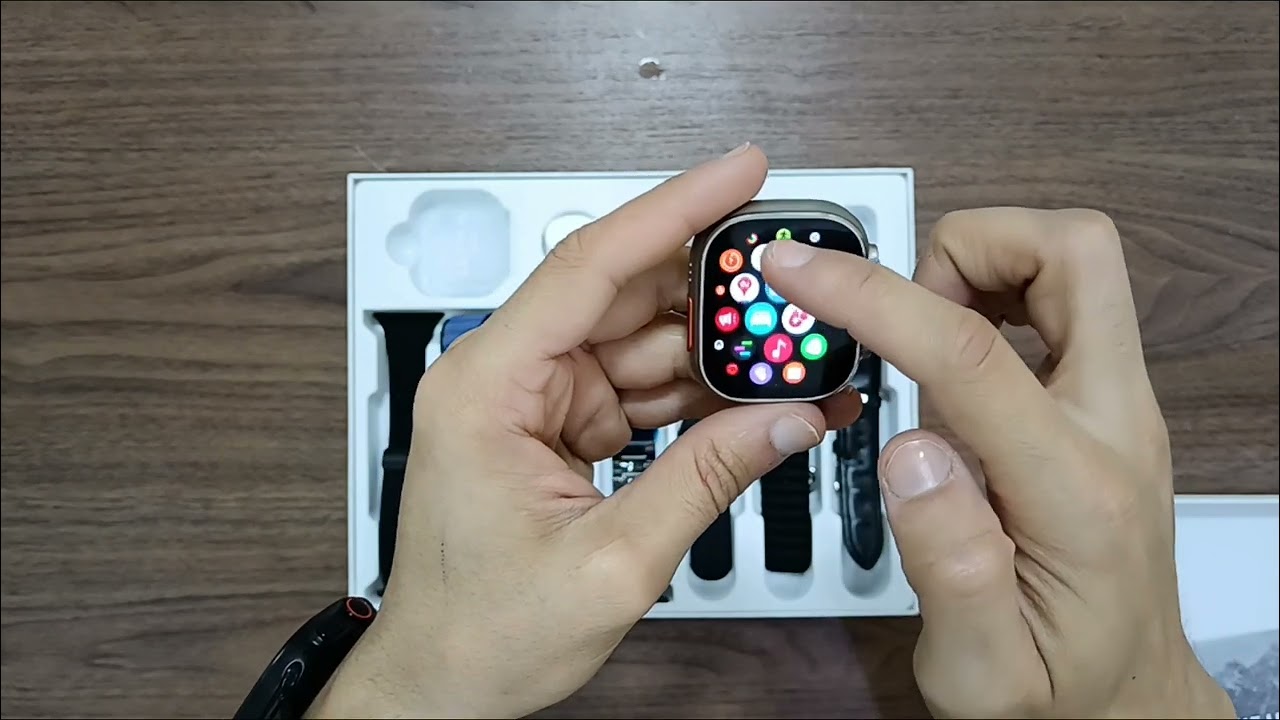 فتح علبة ساعة hk 15 ultra 2  max مع 7 استراب