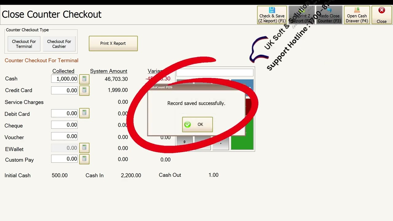 UKSE-POS002 AutoCount POS / FNB 5.1: How To Open and Close Counter