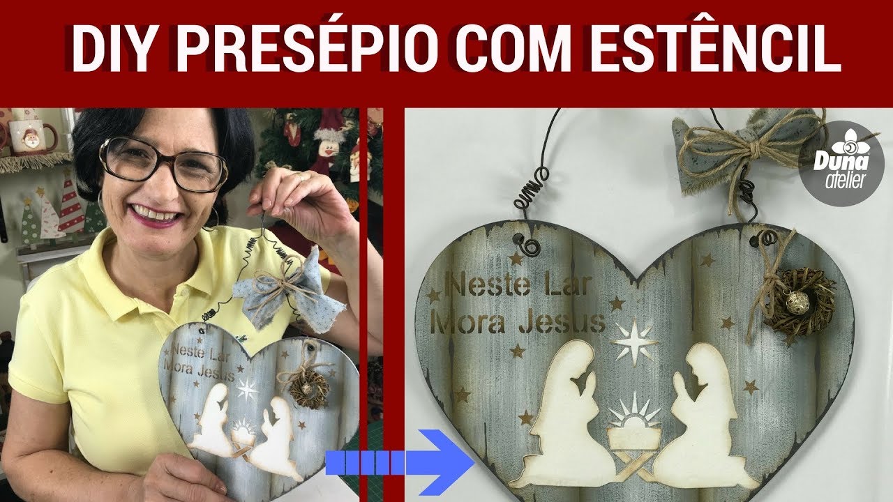 DIY PRESÉPIO COM ESTÊNCIL + MASSA ACRÍLICA AULA COMPLETA | Pintando Com o ❤ #87 | TÂNIA MARQUATO