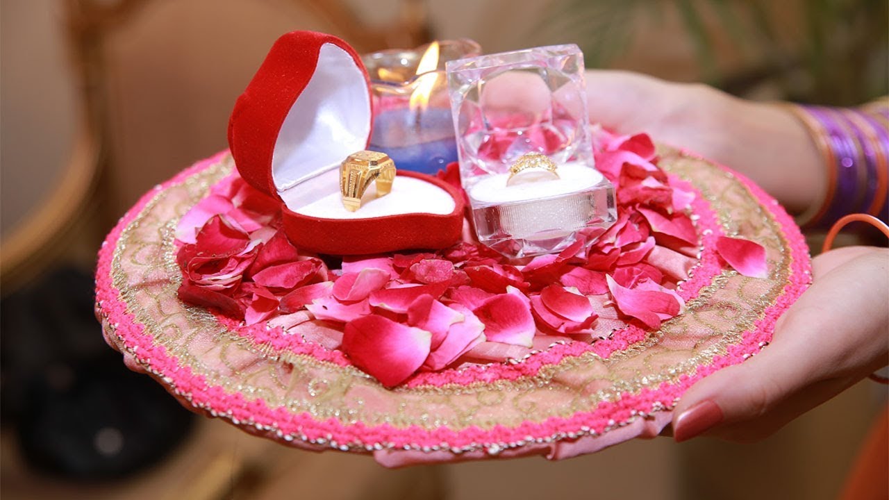 Handmade Engagement Ring Plate For Indian/Pakistani Wedding Ceremony | #9