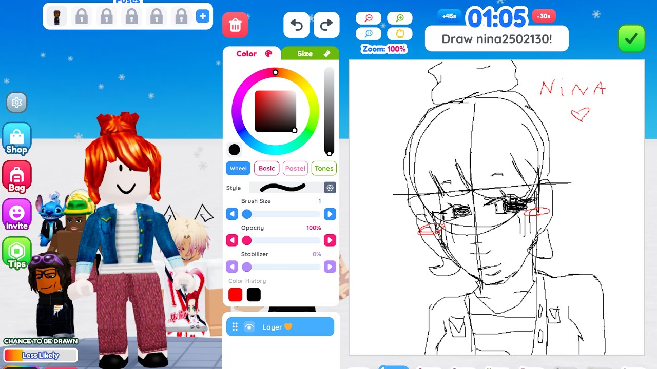 Playing draw me until I get bored