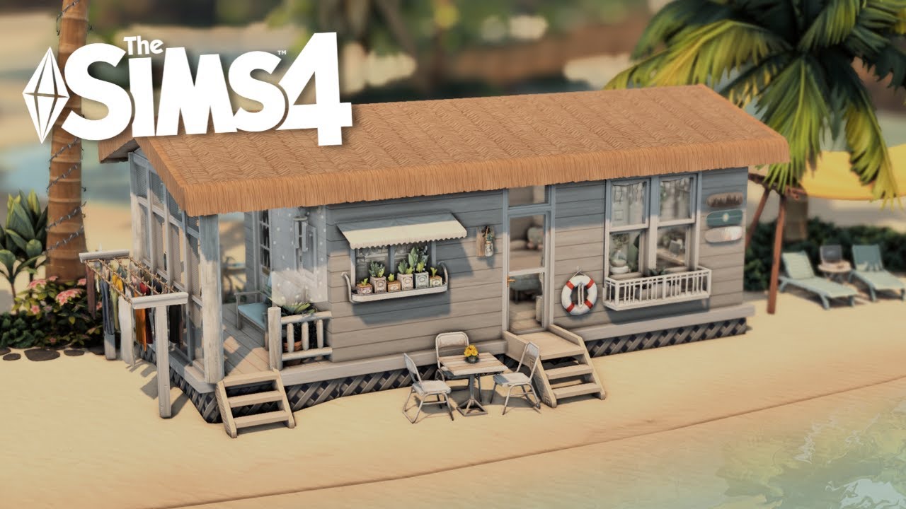 ⛱️ Cozy Tiny Beach House | Sims 4 Stop Motion | NO CC