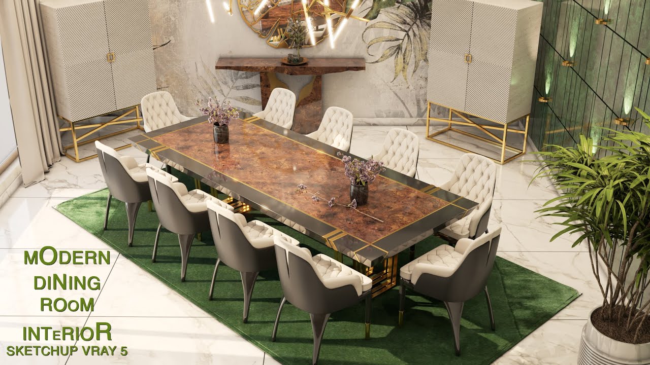 MODERN DINING ROOM INTERIOR | SketchUp | Vray 5 | Star Studio 3D | Naveed Aslam