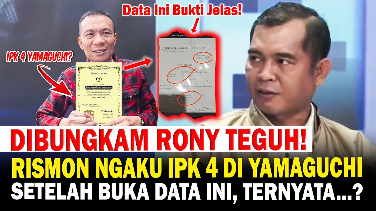 Dibungkam Rony Teguh! Rismon Ngaku Lulus IPK 4 di Yamaguchi Setelah Buka Data Ini, Ternyata?