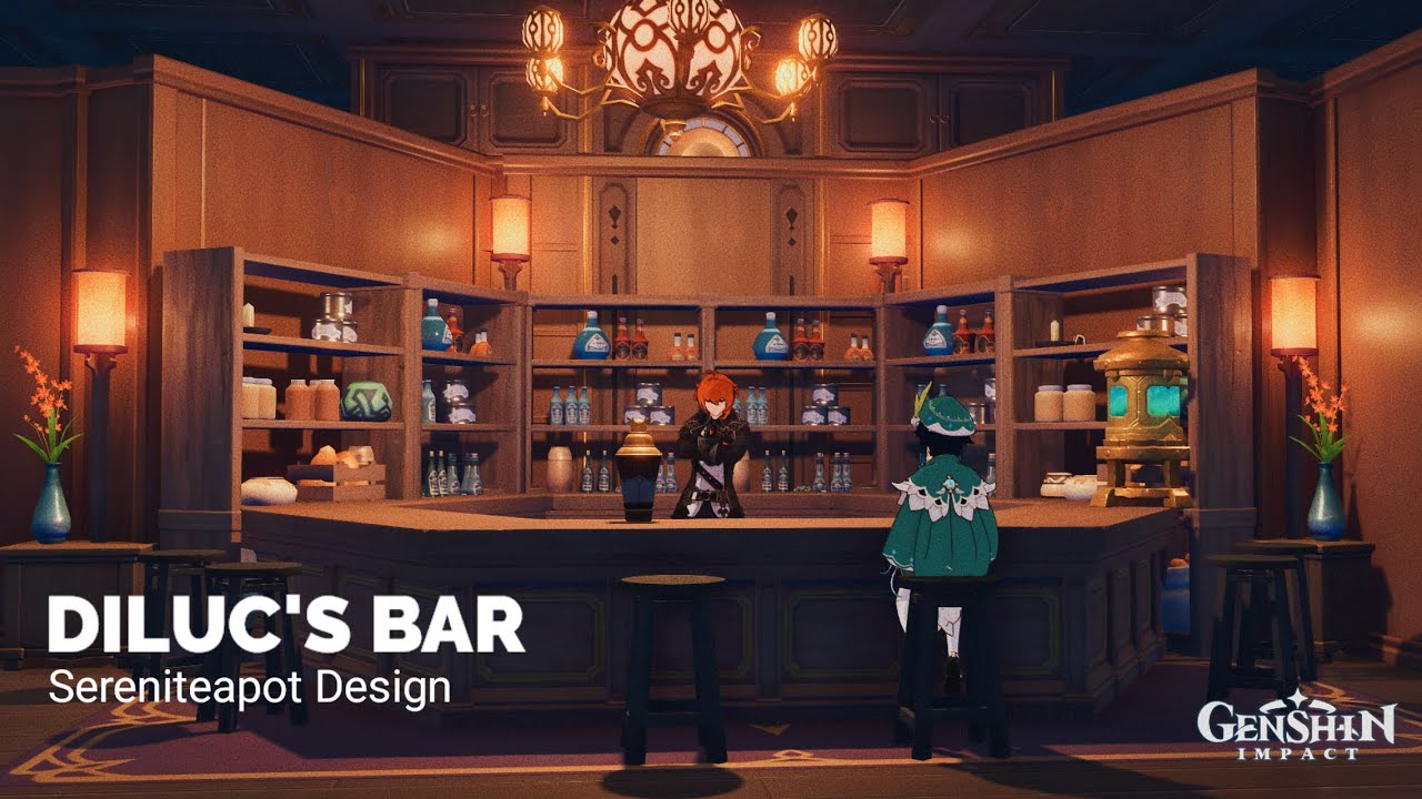 Diluc's Bar - Serenitea pot design ( timelapse) | Genshin Impact