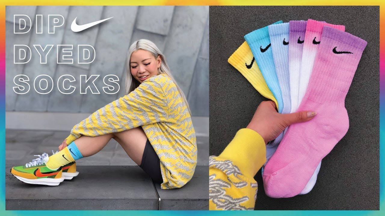 Как окрасить носки методом погружения | Носки Nike с эффектом омбре
