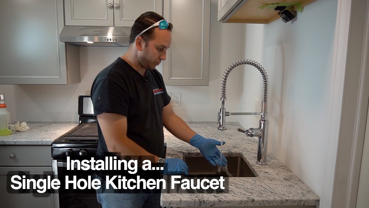 HOME DIY | Installing a Single Hole Kitchen Faucet in Granite Countertop