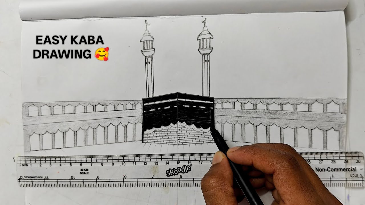 Makkah easy kaba drawing 🥰 #makkah #islamicart #art #drawing #muslim #islam #saudiarabia 