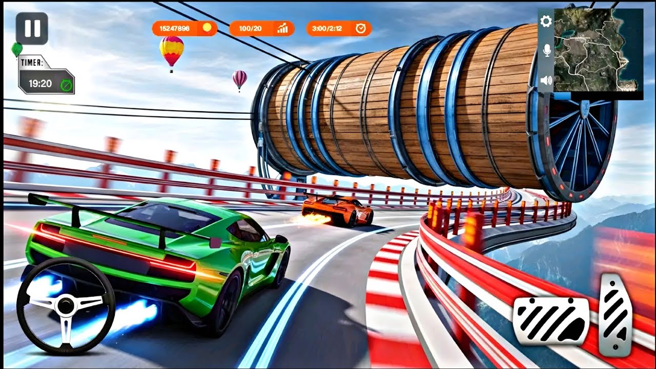 Impossible Car Tracks 3D: Green, Blue & Red Cars Driving Stunt - Android GamePlay