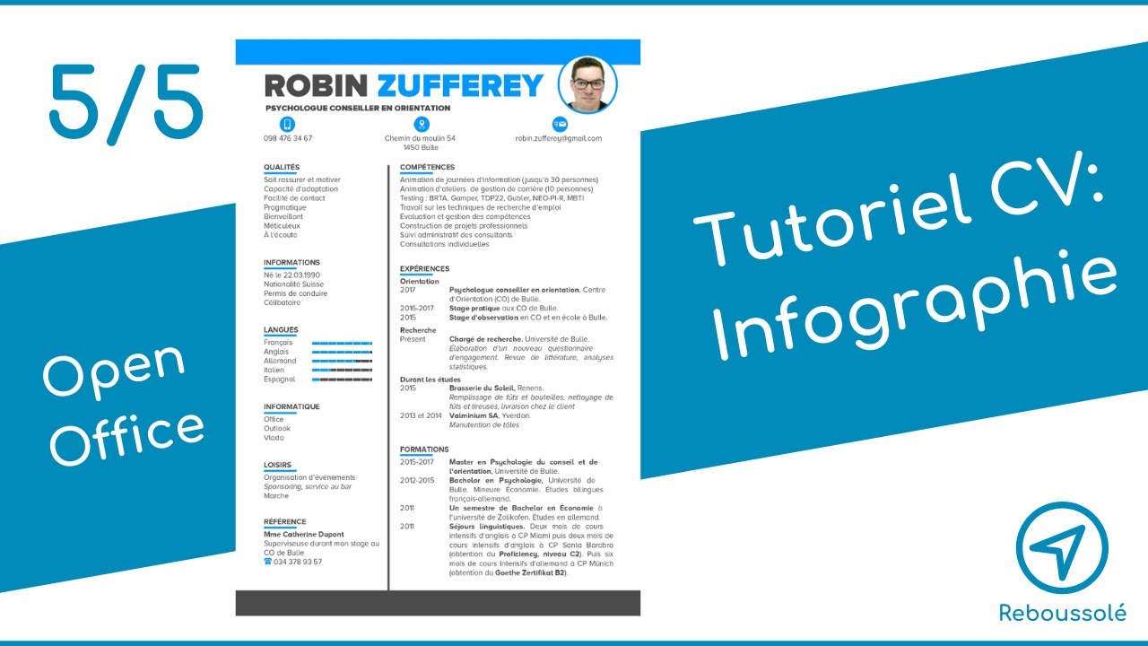(5/5) Tuto CV Open Office: Les langues affichées sous forme de barres