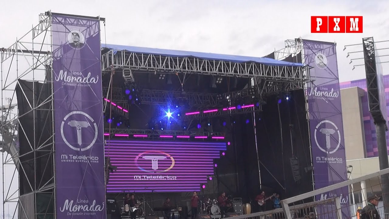 Inauguración de la línea morada del teleférico en Faro Murillo, El Alto, Bolivia