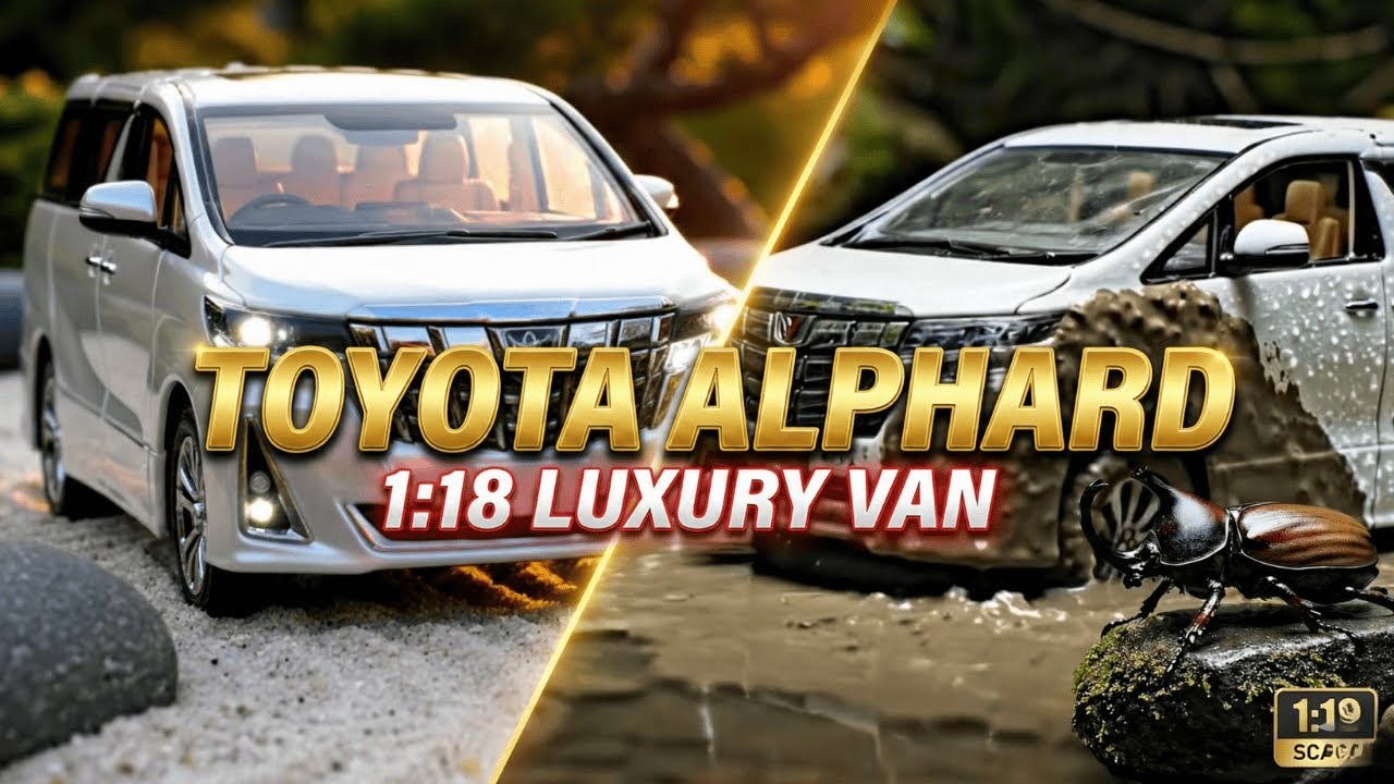 Tiny Toyota Alphard 1:18 Luxury Van vs Giant Beetle: Zen Garden Off-Road Test