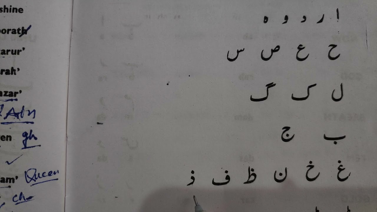Recognise the letters/ Alphabets of Urdu language through English tutorial L-5