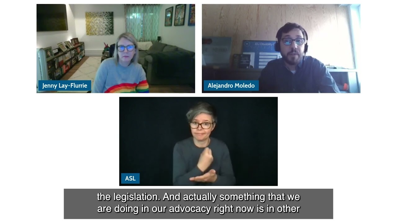 Jenny Lay Flurrie (Microsoft) & Alejandro Moledo discussing the uptake of accessibility in the EU