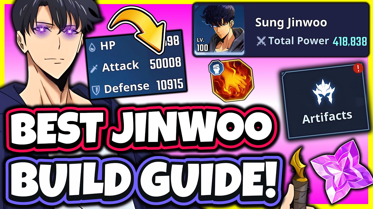 The BEST Jinwoo Build Guide EVER! Stats, Artifacts, Weapons, Gems, Skills etc [Solo Leveling: Arise]