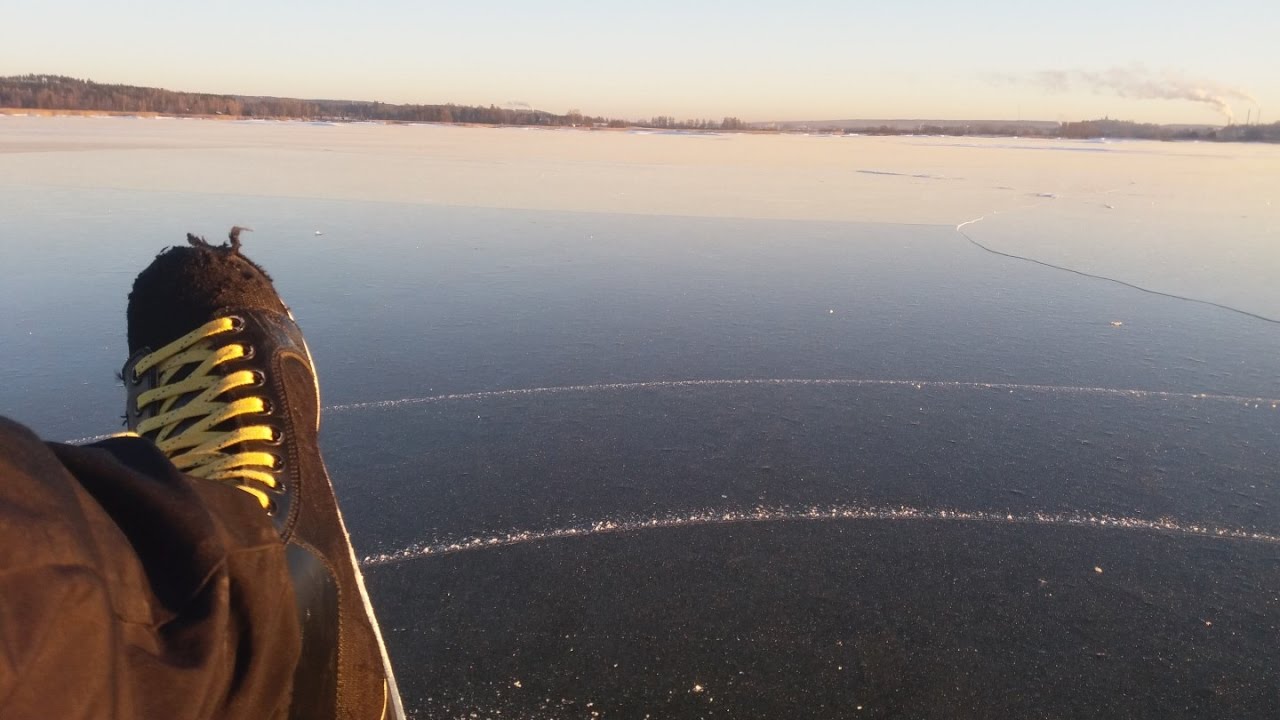 Ice Skating on the Frozen Sea in Finland